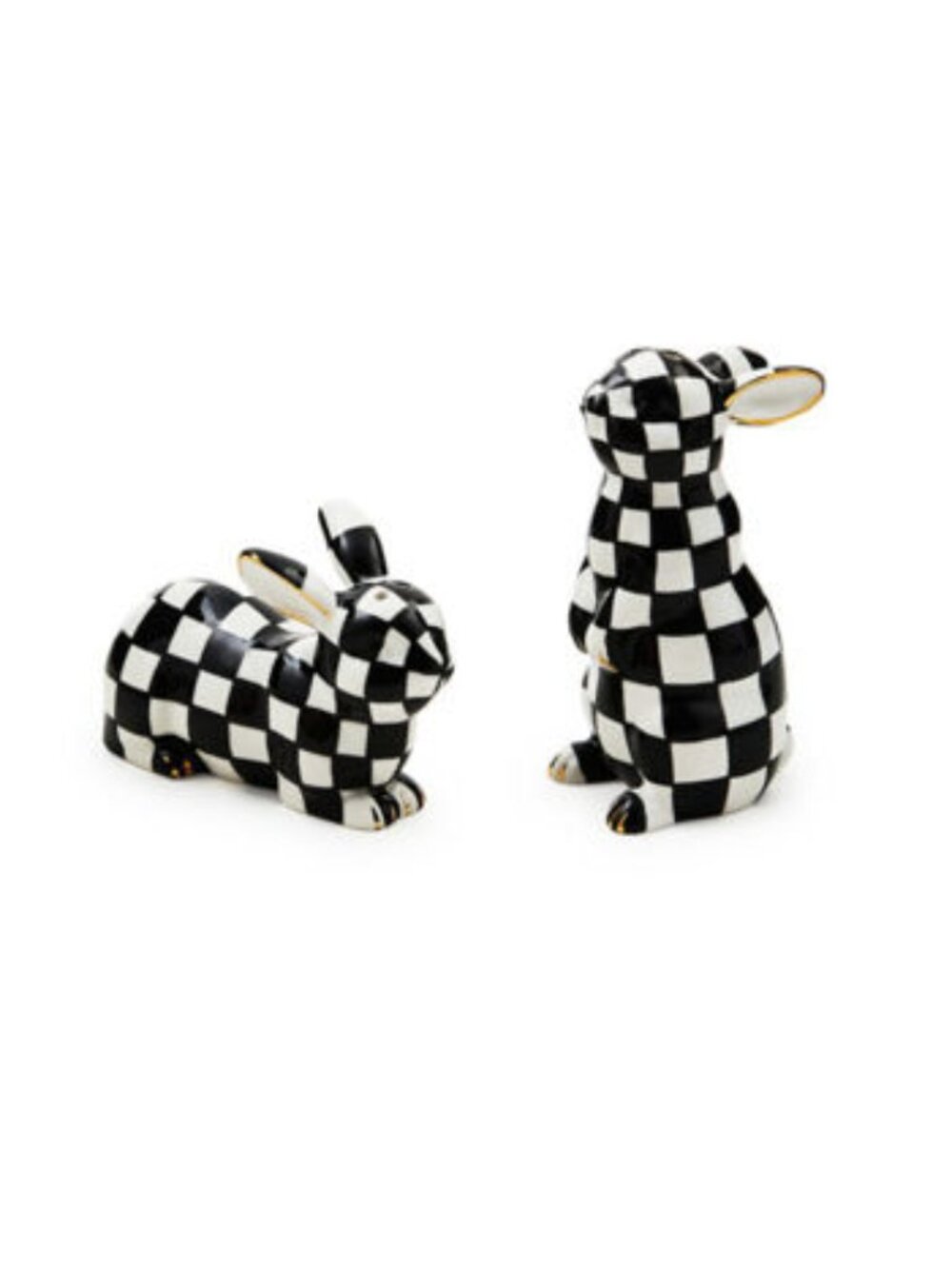 MacKenzie-Childs Courtly Check Bunny Salt & Pepper Shakers